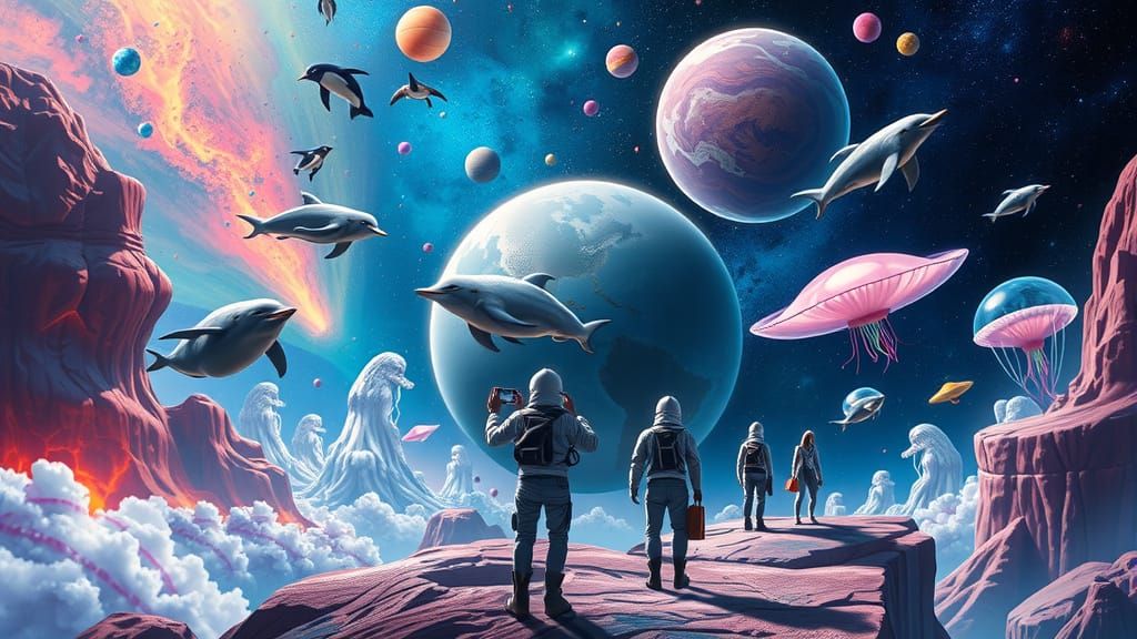 Surreal Intergalactic Zoo With Alien Animals