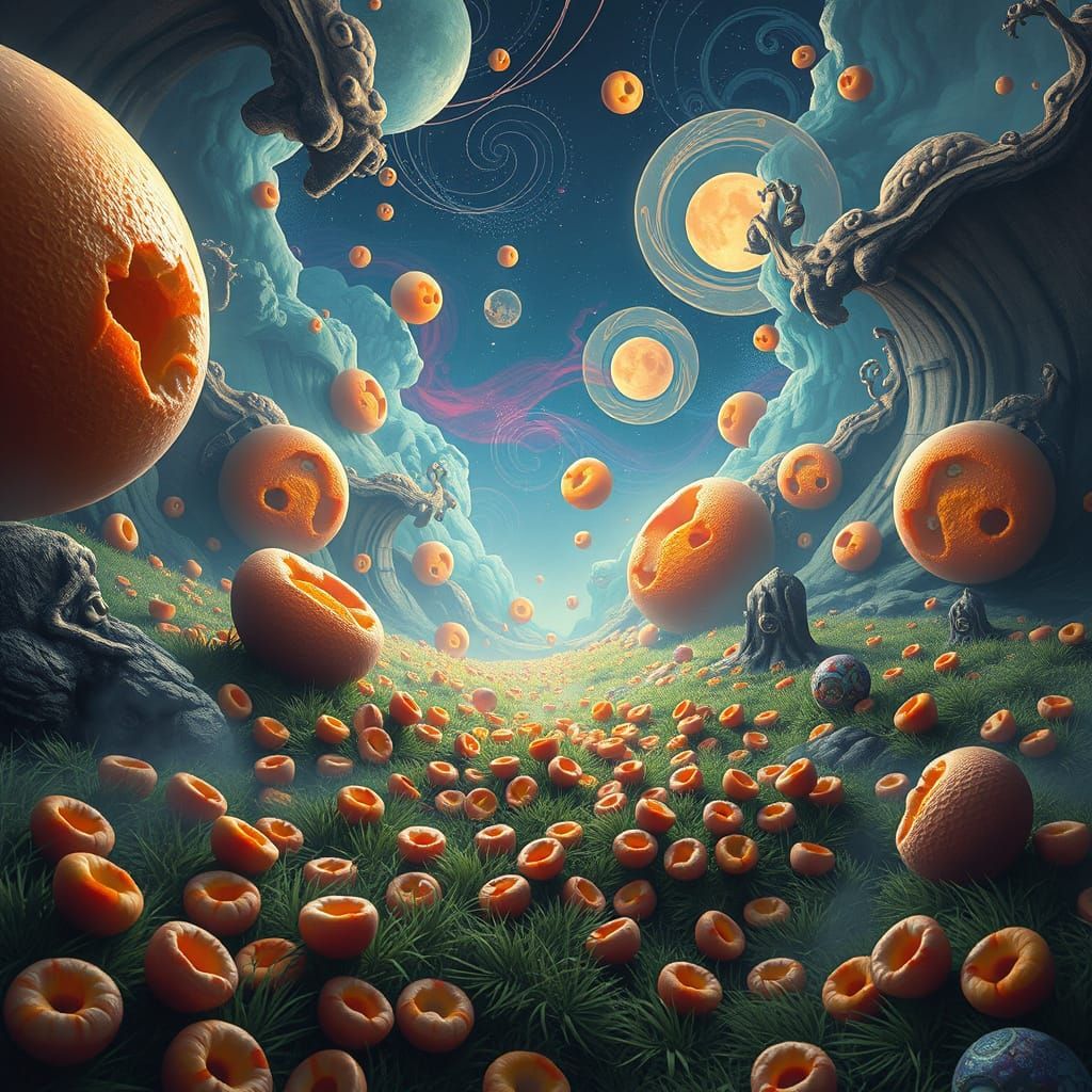 Whimsical Cheerios Realm in Dreamlike Fantasy Style