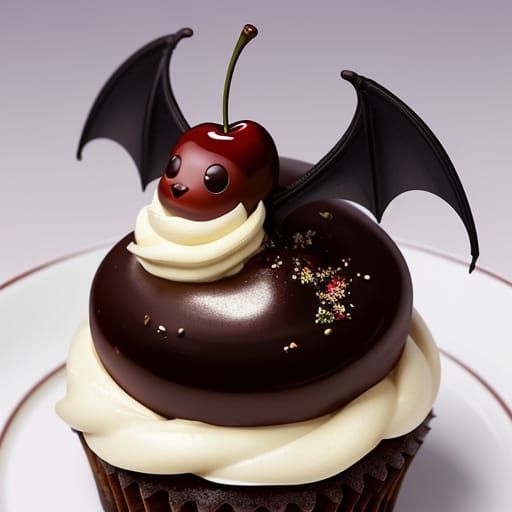 Mischievous Chocolate Dragon Emerges From Cupcake