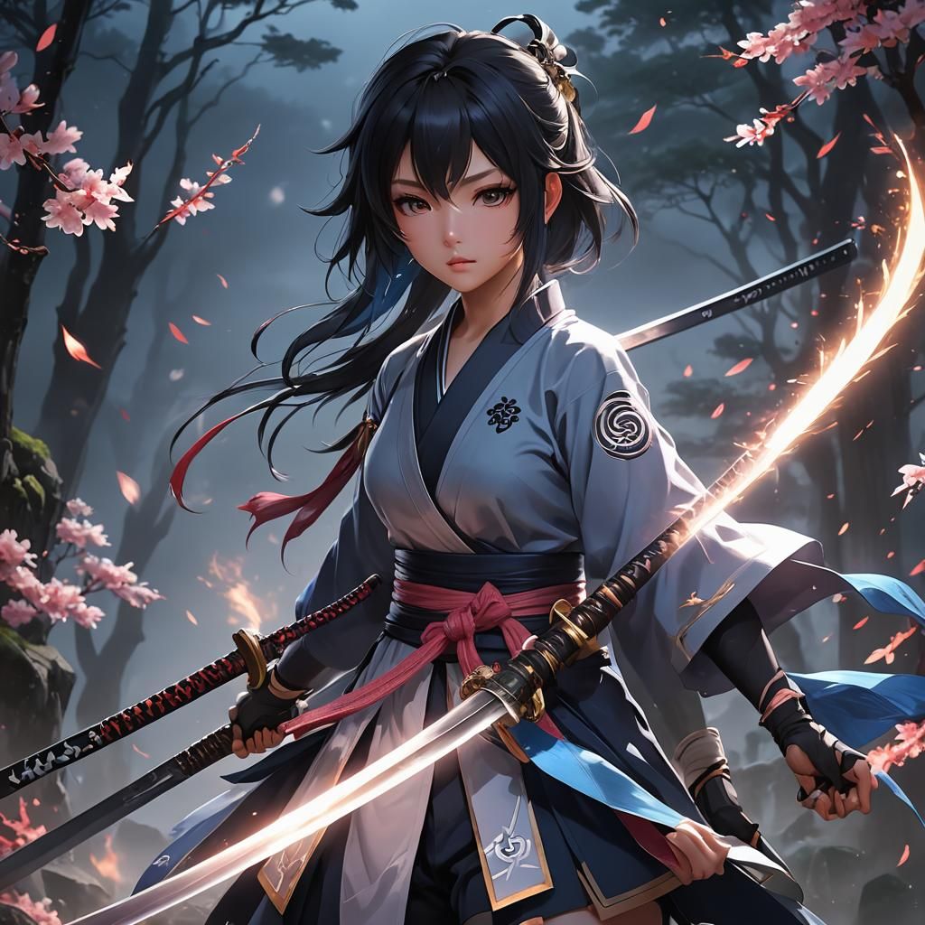 Original Jujutsu Kaisen Character with Katana