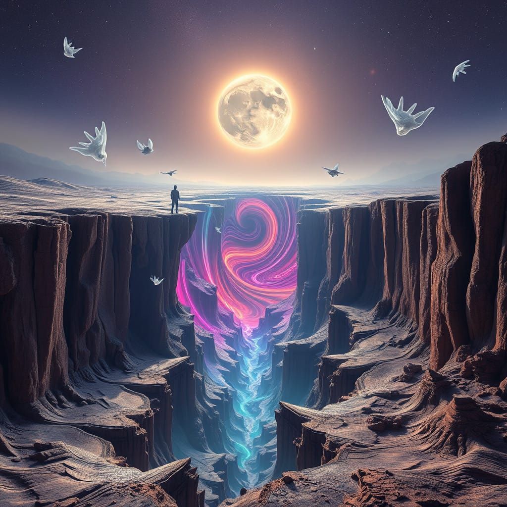 Endless Abyss in Vibrant, Swirling Vortex