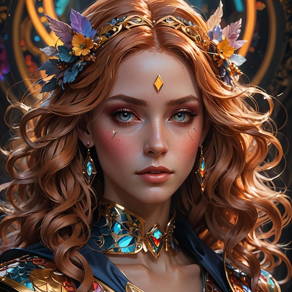 Adagio Dazzle Portrait in Art Nouveau Style