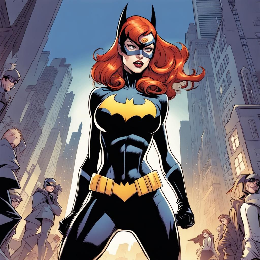 Batgirl in Bruce Timm Comic Book Style