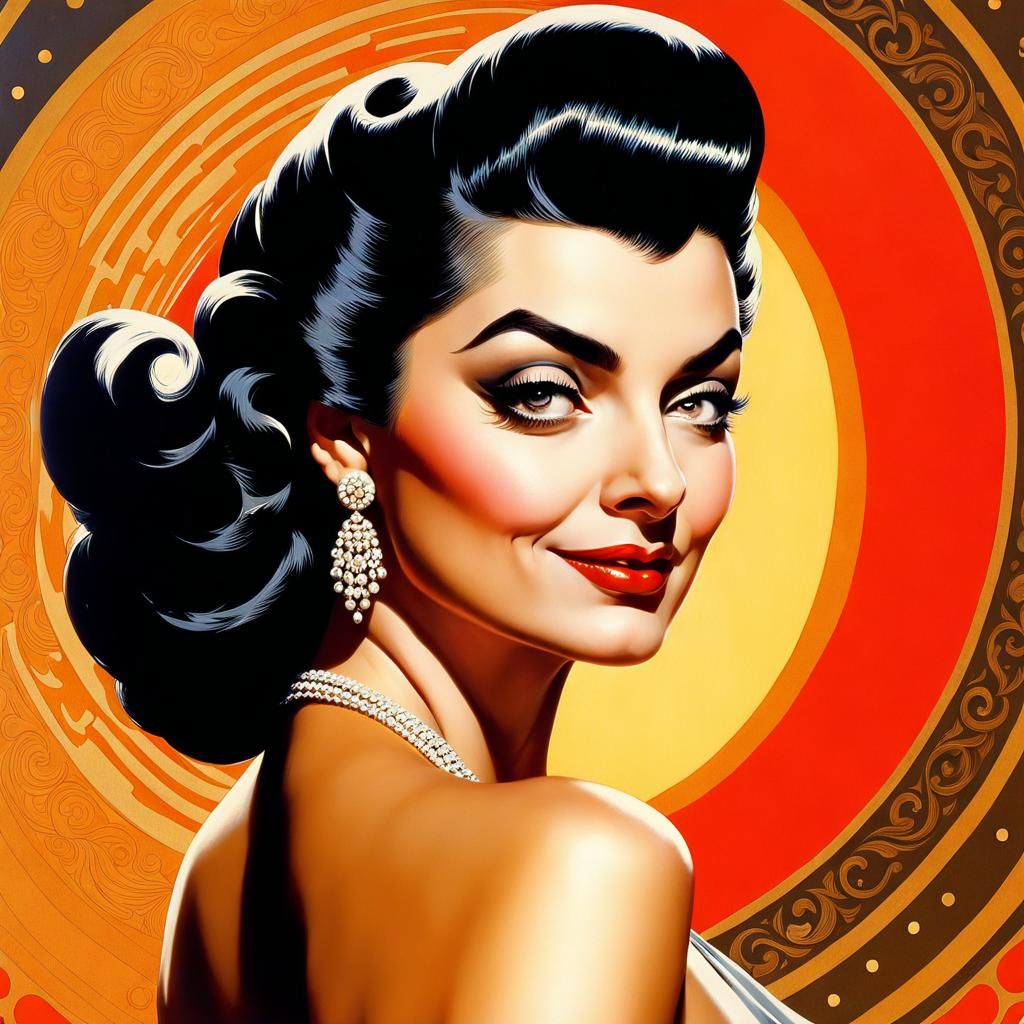 Mr. Bean as Classic Pin-Up Art