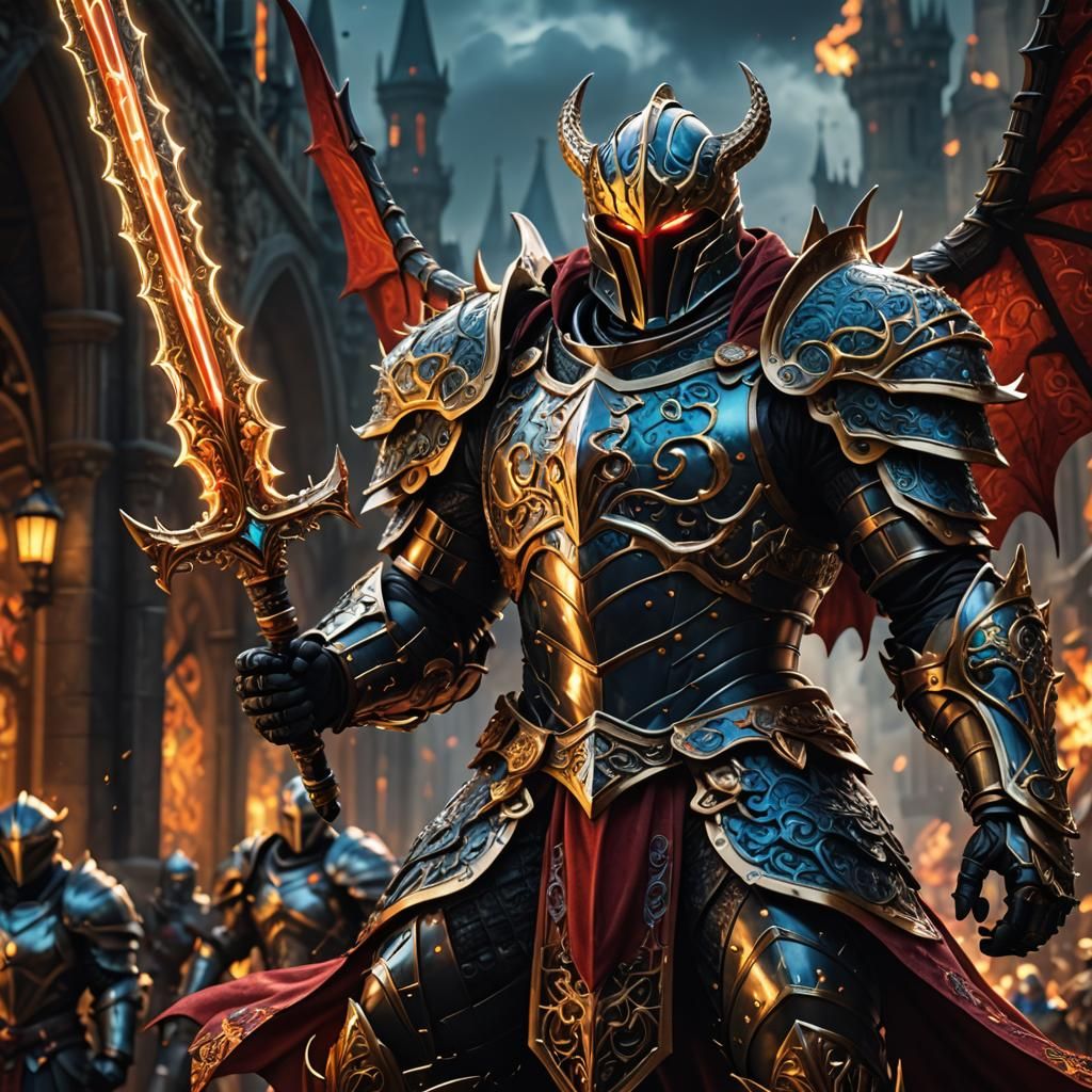 Spawn Knight Ready to Strike, 3D Render