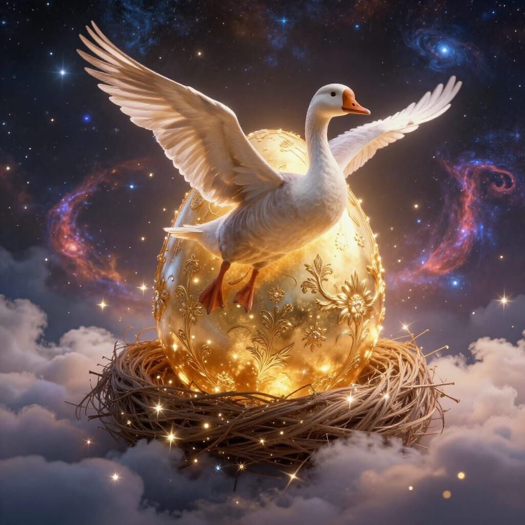 Giant Golden Egg in Celestial Cloud Nest