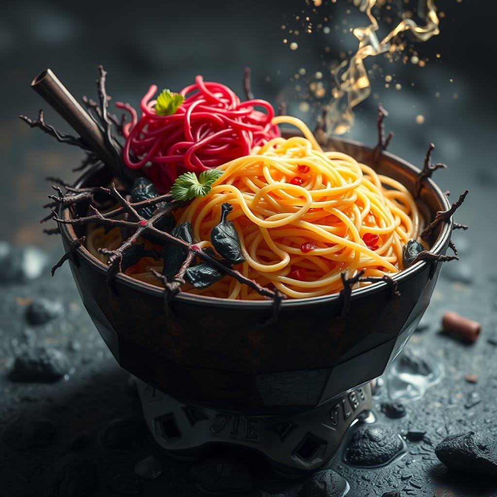 Fantastical Bramble Noodles in Detailed Matte Painting