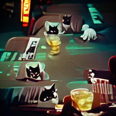 Cats Play Poker: A Film Noir Scene