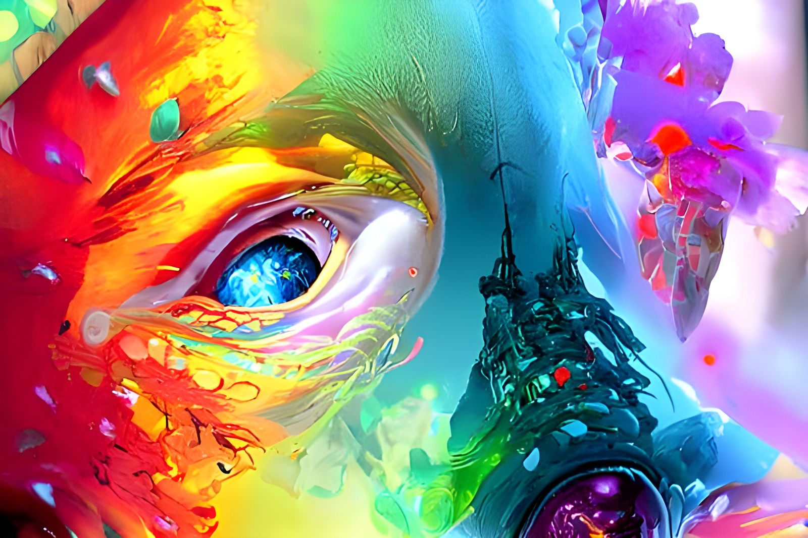 Vibrant Geometric Mandala in Hyperrealism