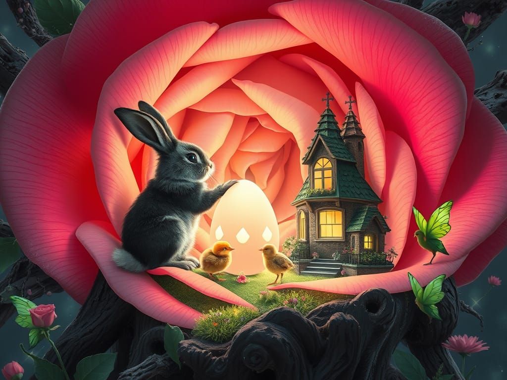 Enchanted Easter: Bunny, Chick, and Fairy Village