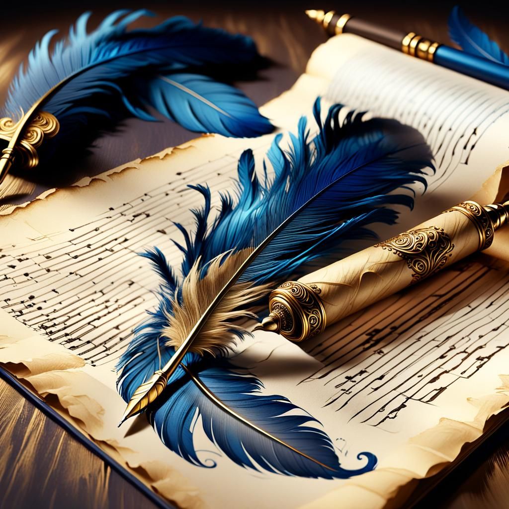 Scroll and feather