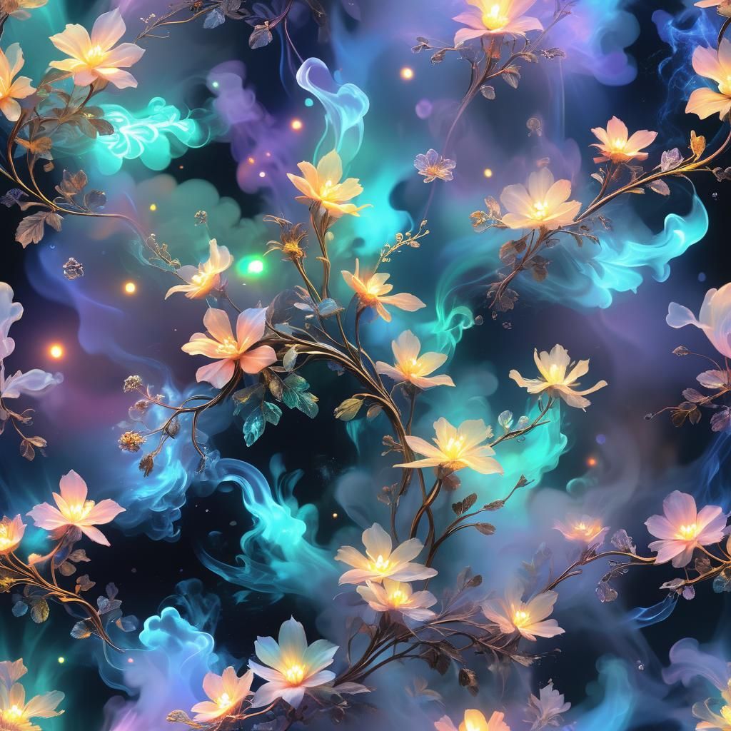 Blue Dreams: Holographic Chemiluminescent Fantasy Art