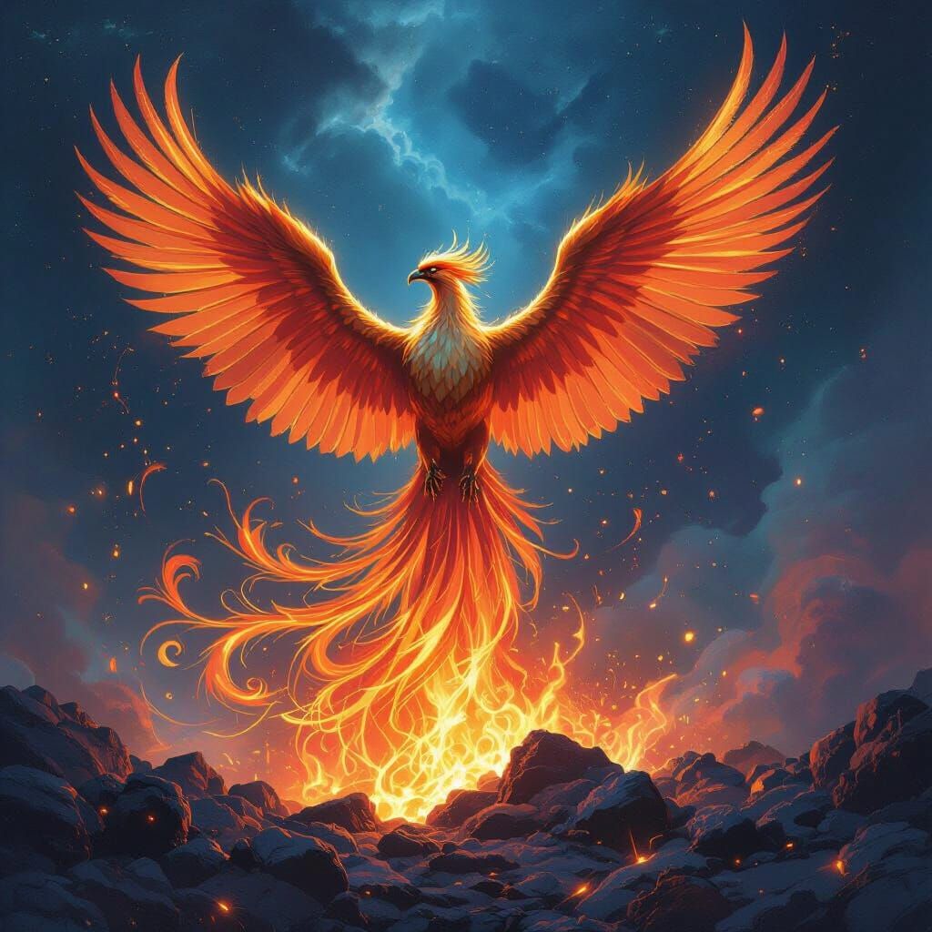 Phoenix Rising: Iridescent Feathers in Cosmic Dust