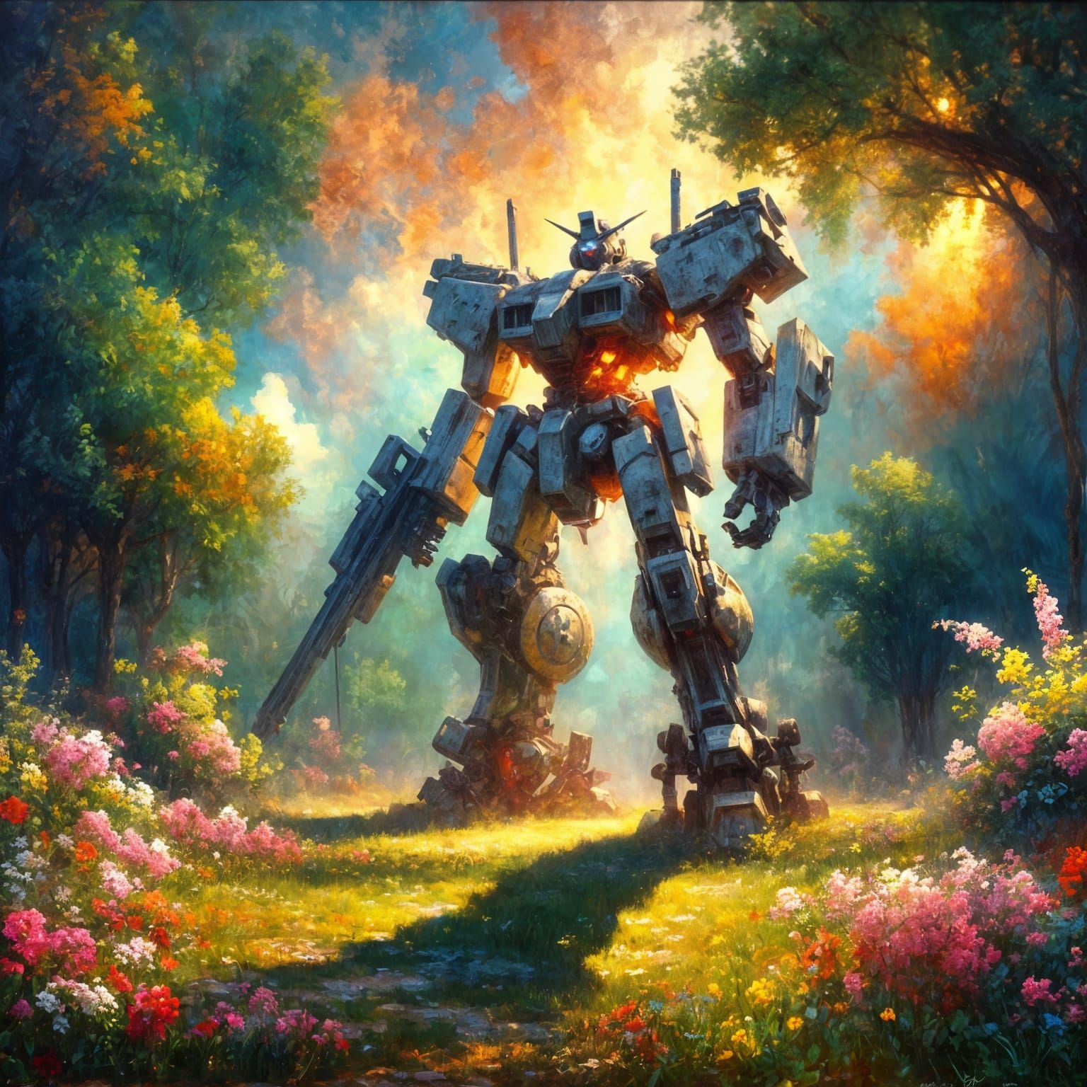 Mecha and flowers