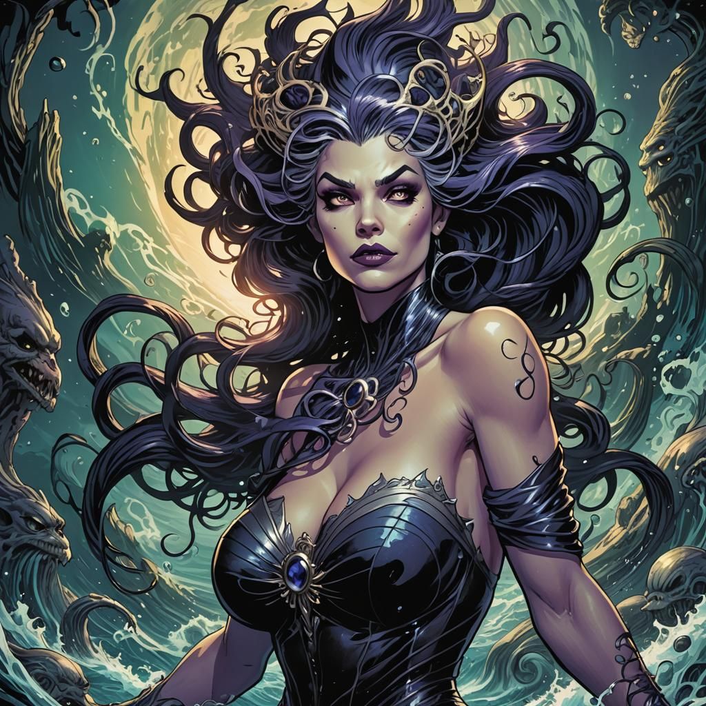 Ursula Sea Witch in Comic Book Style