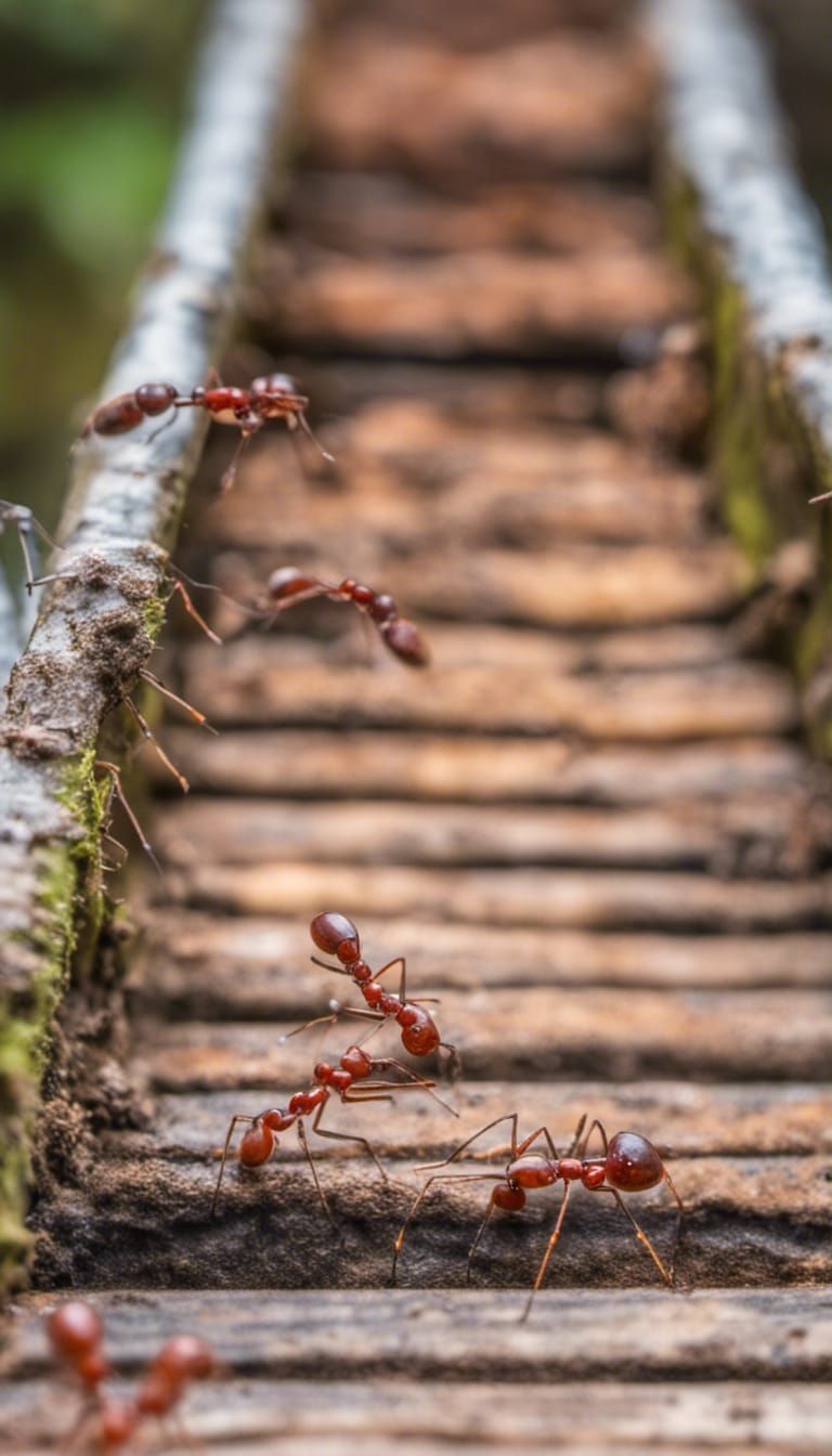 Red Ants Build a Bridge in Amazon Rainforest