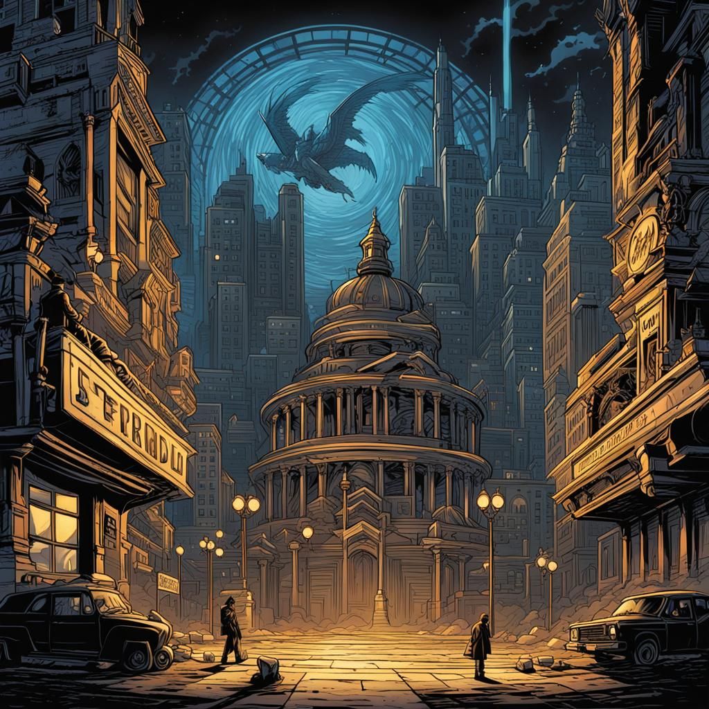 Dynamic Comic Book Art in Modern Style