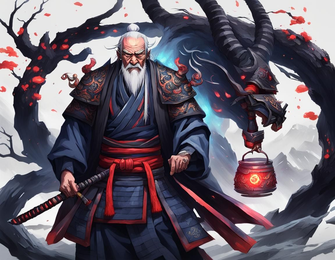 Samurai Elder with Void Demon