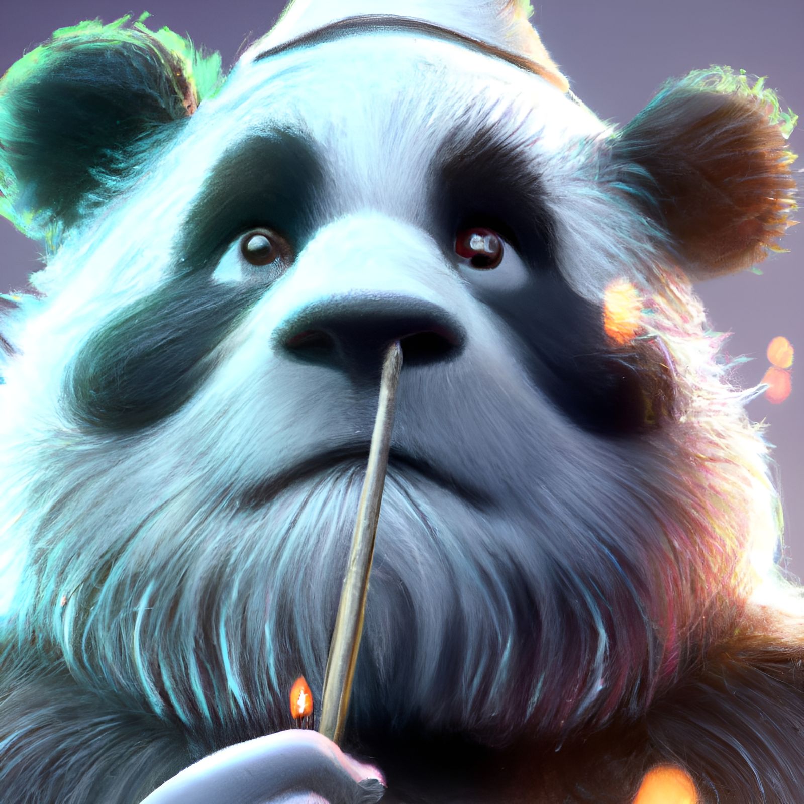Panda Gandalf Concept Art in 3D