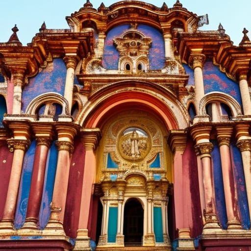 Baroque Basilica Bom Jesus Facade, Detailed Matte Painting