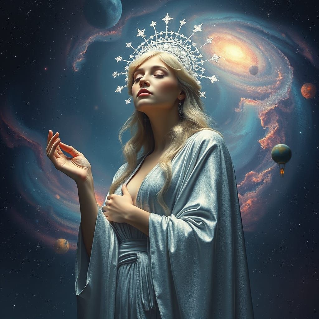 Goddess of the Universe in Deep Space, Digital Art