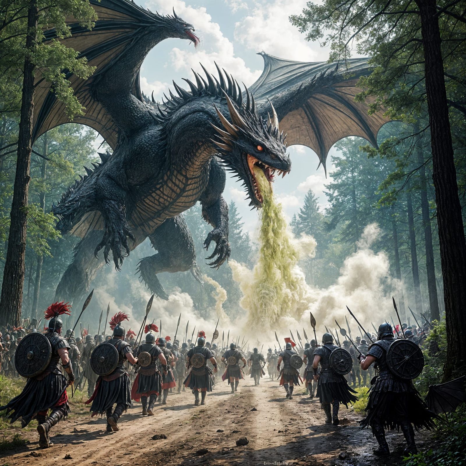 Black Dragon's Acid Attack on Roman Legion