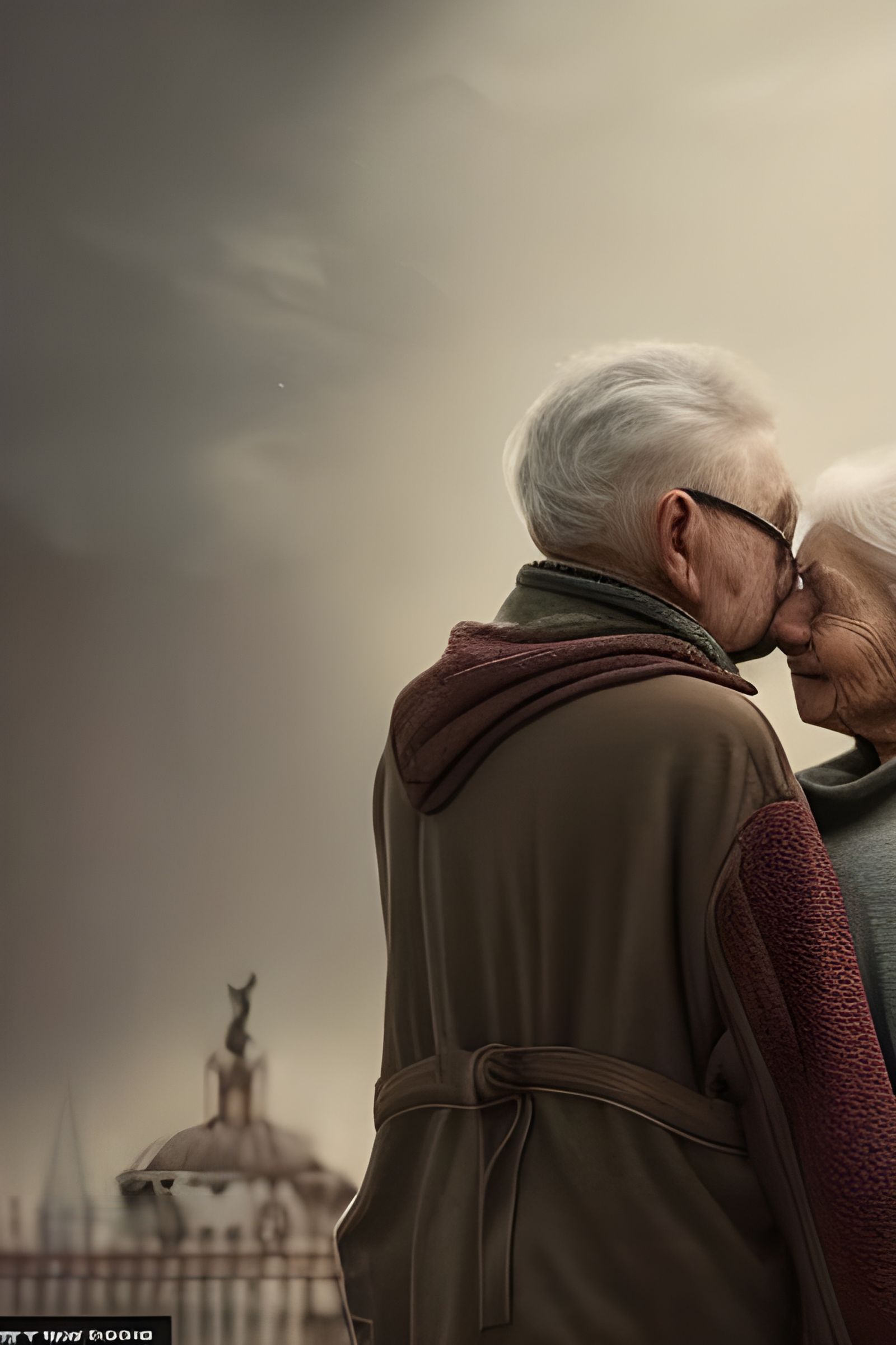 Elderly Couple in Love: Epic Digital Painting