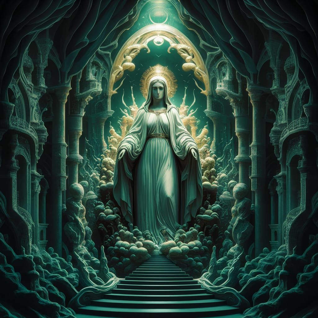 Holy Mary in Fantastical Matte Painting