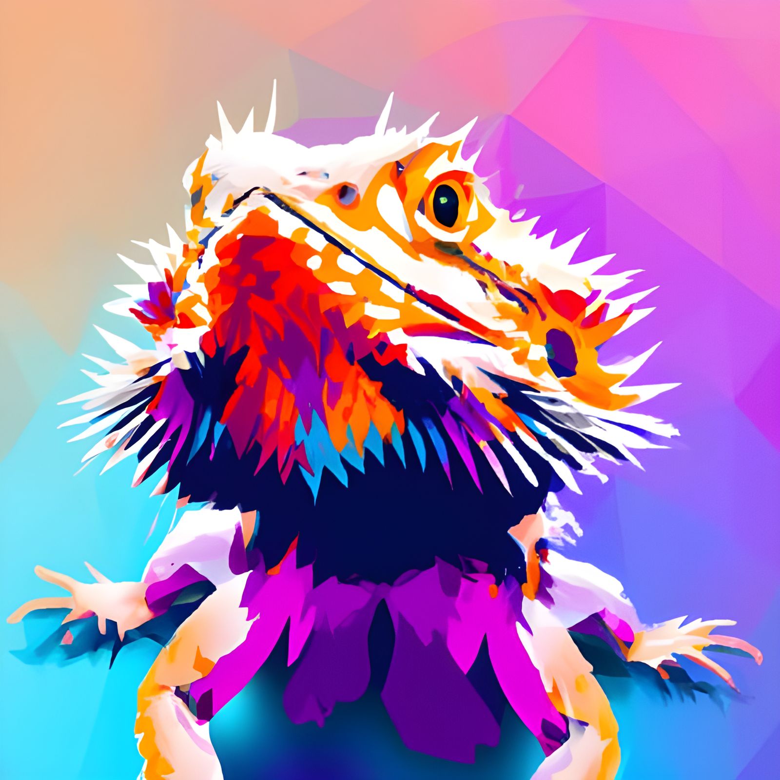 Cute Bearded Dragon in Pop Art Style