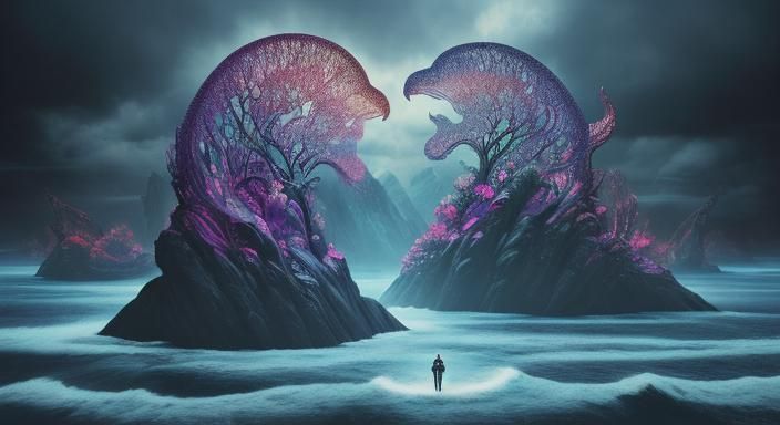 Surreal British Isles Digital Illustration