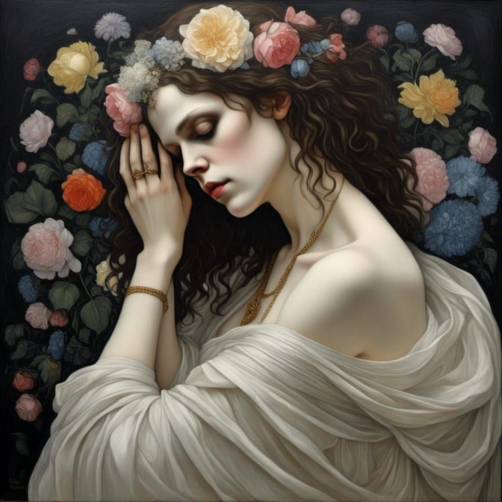 Portrait Inspired by Klimt, Renoir and Others