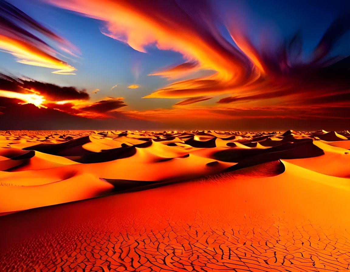 Sunset at the Sahara Desert