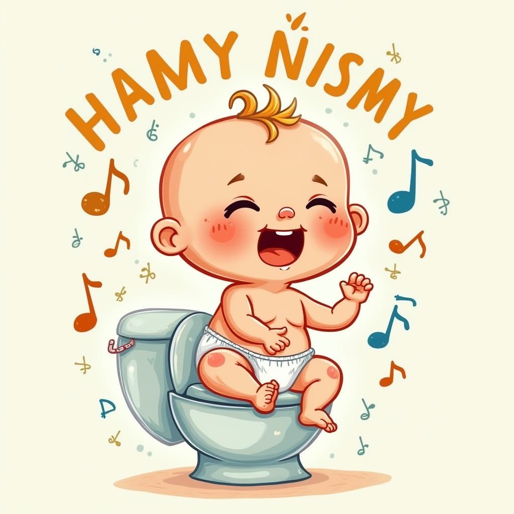 Happy Cartoon Baby's Potty Party Celebration