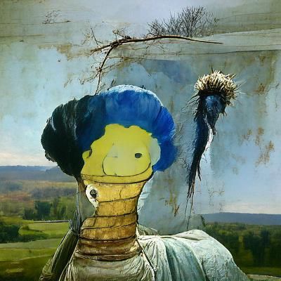 Marge Simpson in a Wyeth-Inspired Landscape
