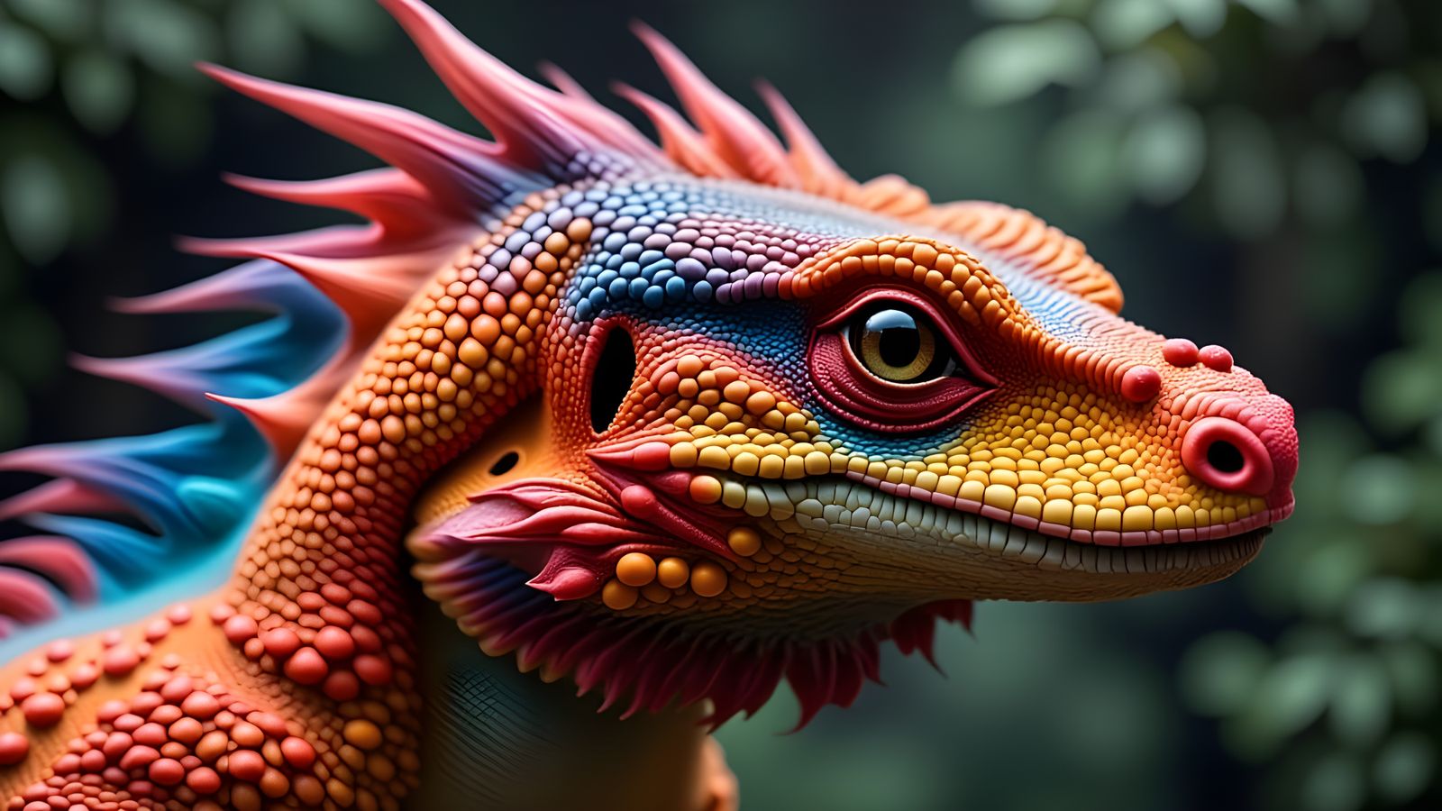 Hyperrealistic Dragon with Vibrant Colors and Detailed Textu...