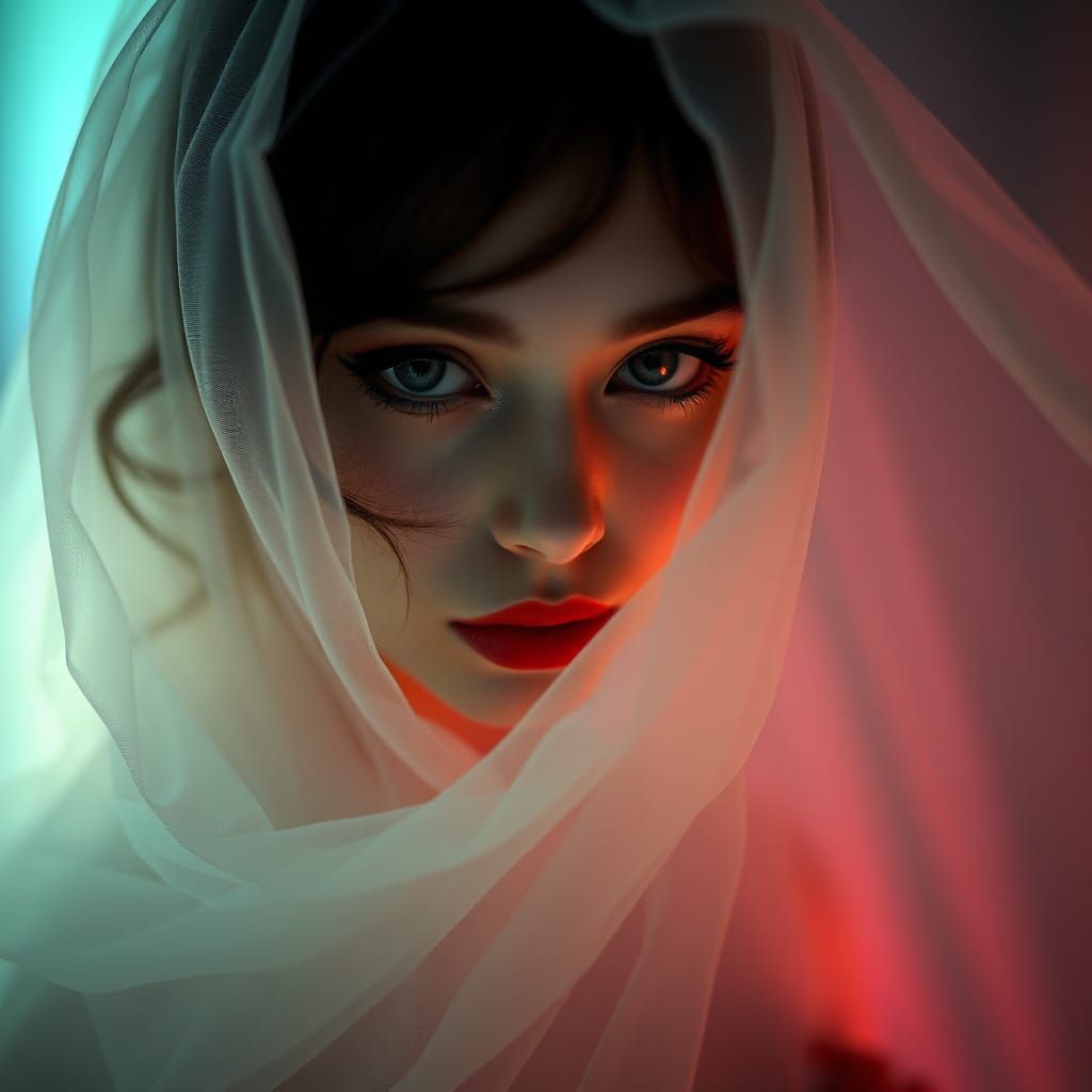 Ethereal Beauty: Ghostly Woman in Dreamy Light