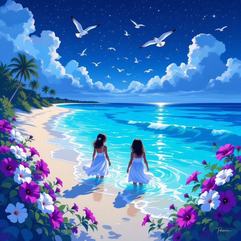 Bahamian Starry Night: A Digital Matte Painting