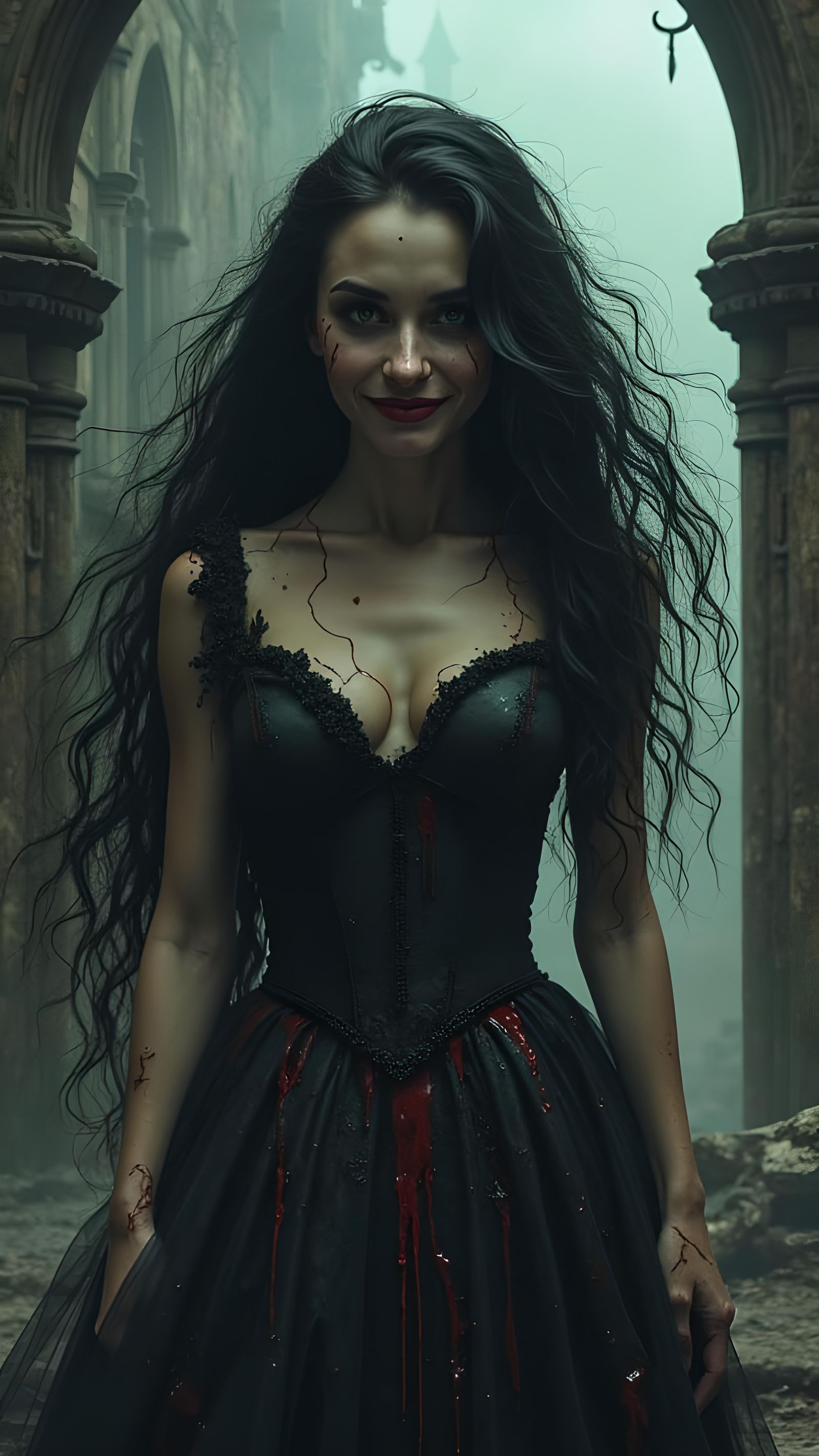 Ominous Rapunzel Portrait in Photorealistic Style