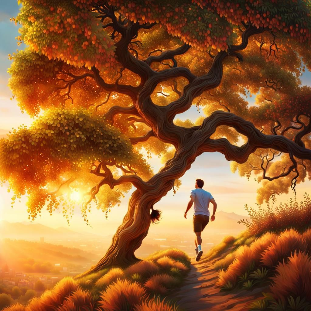 Magical Realism: Tree Human Running After Bush