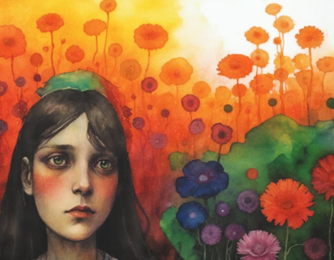 Ethereal Magical Being in Alcohol Ink Style