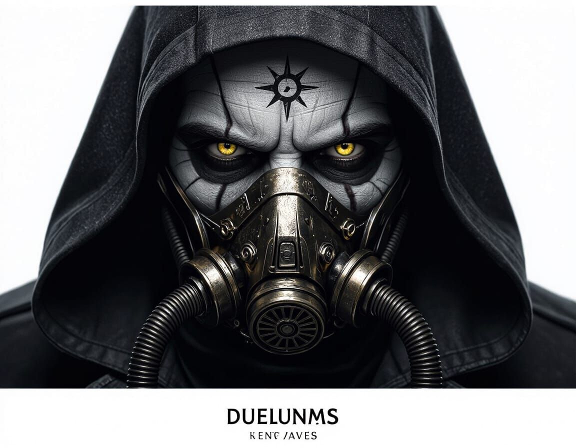 Steampunk Muscle Man with Ominous Mask