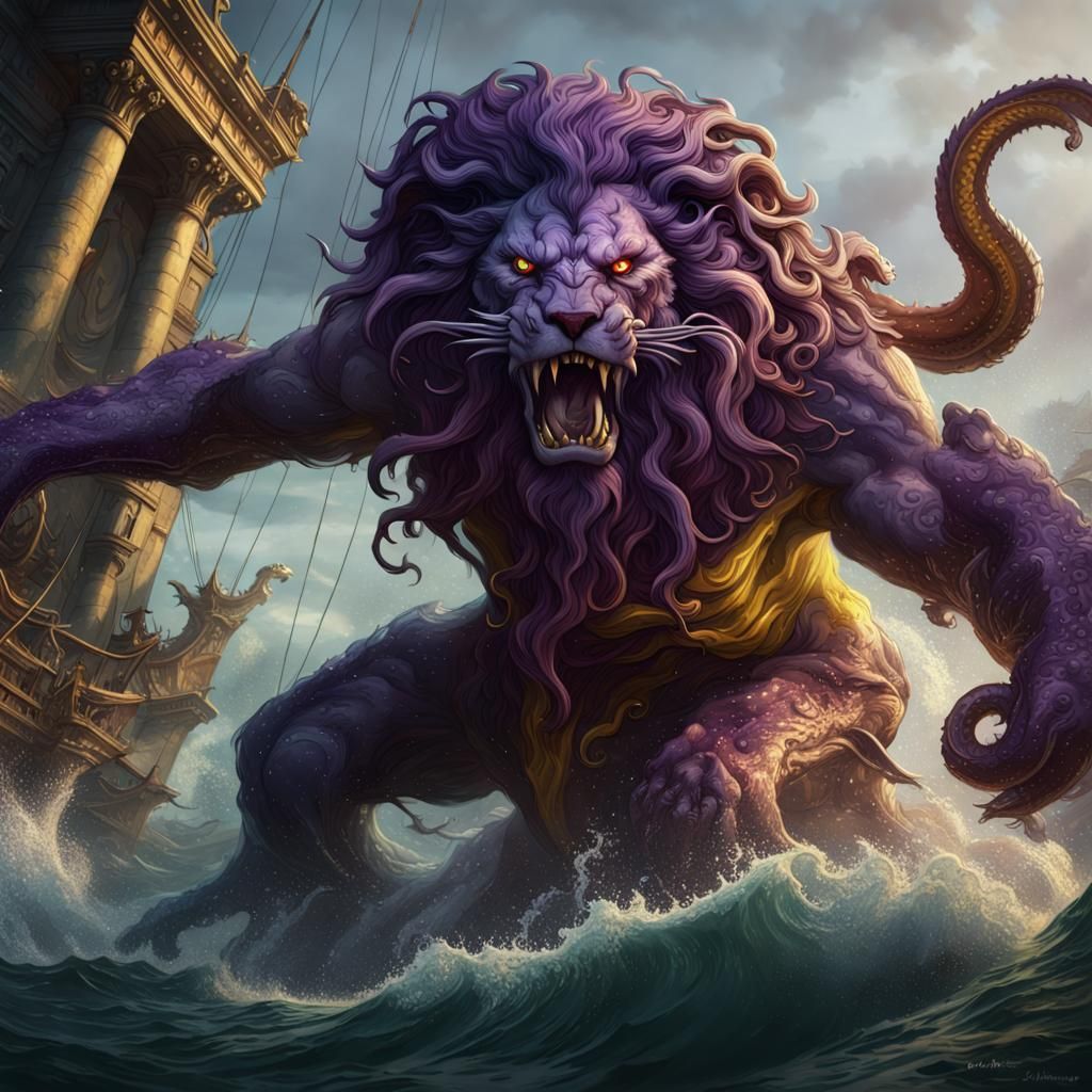 mythical beast kraken lion