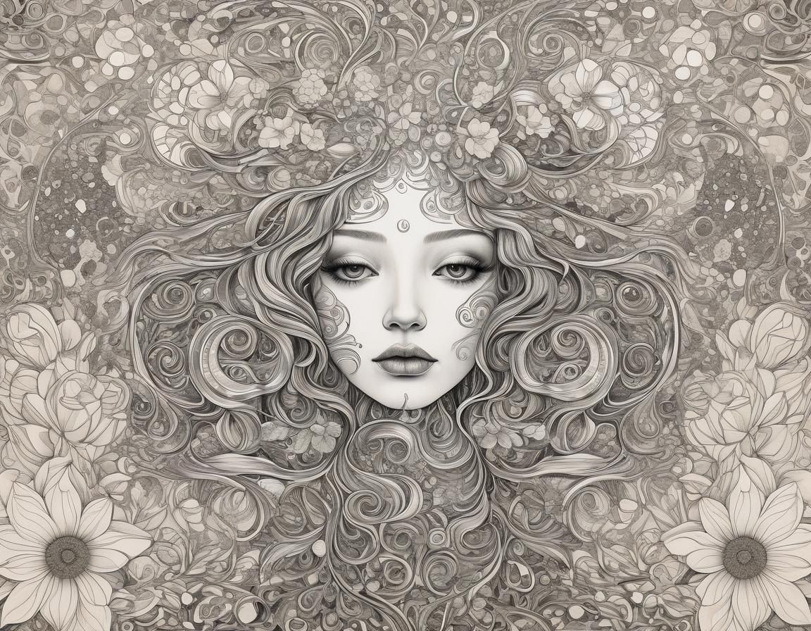 Abstract Floral Art in Ethereal Luminous Style