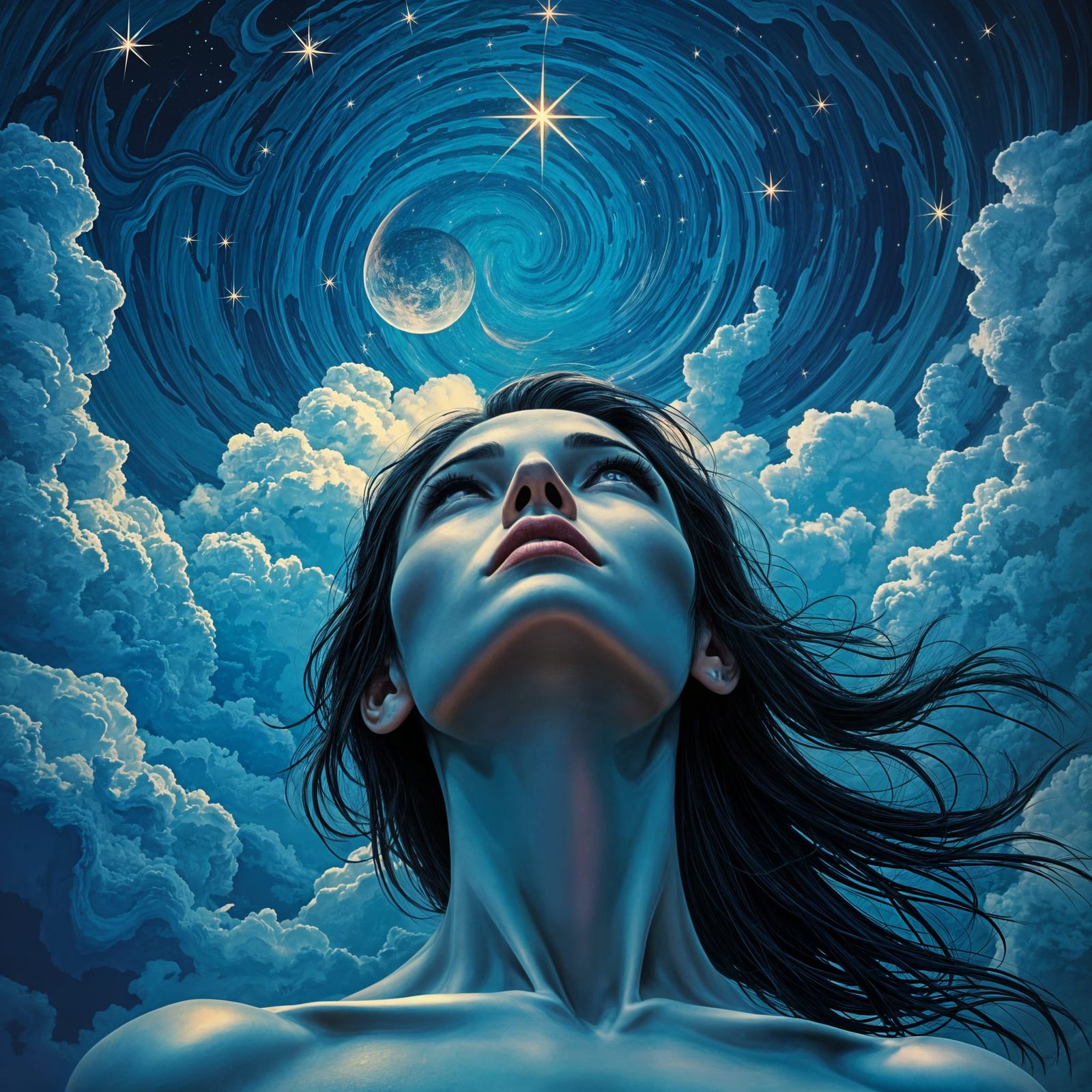 Stellar Eyes in Cosmic Dreamscape