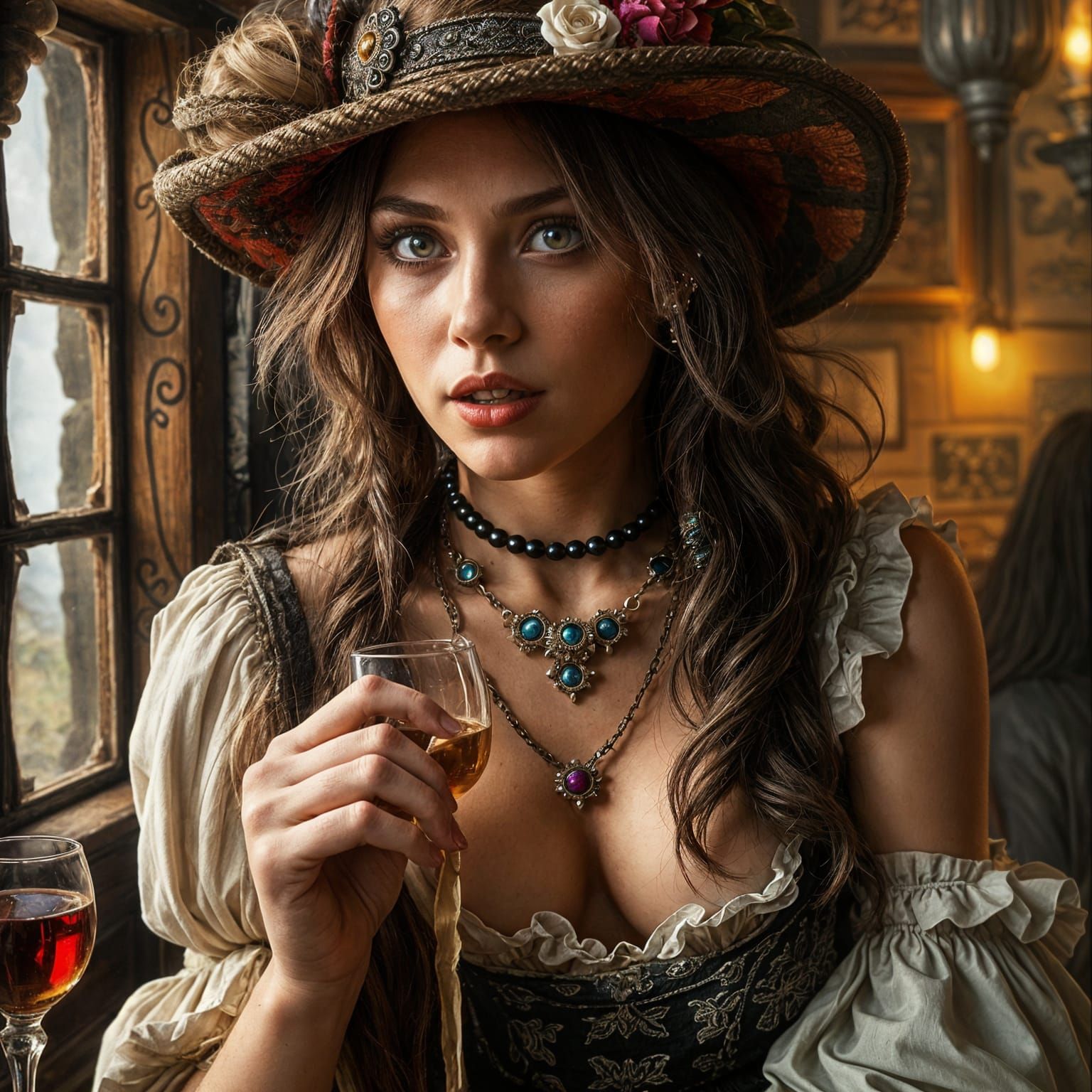 Fantasy Tavern Siren in Bohemian Style