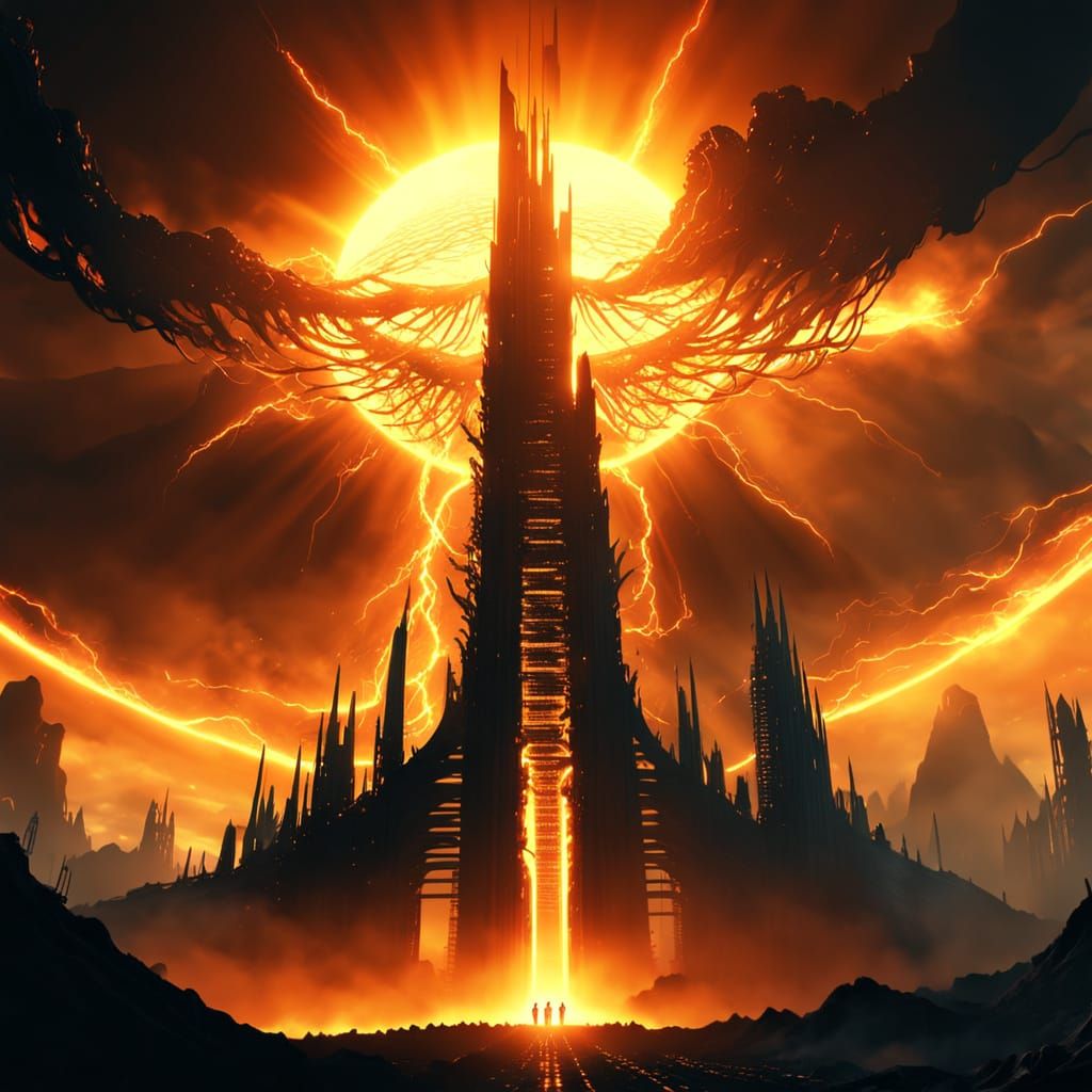 Megastructure Engulfs Sun in Dramatic Sci-Fi Art