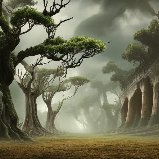 Epic Trees in Dramatic Digital Matte Painting