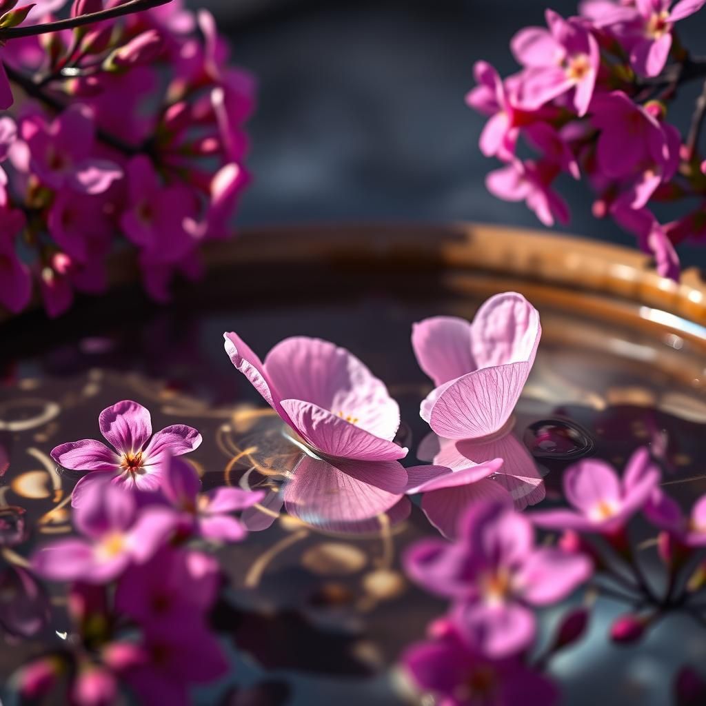 Cherry Blossom in Water: Fantasy Concept Art