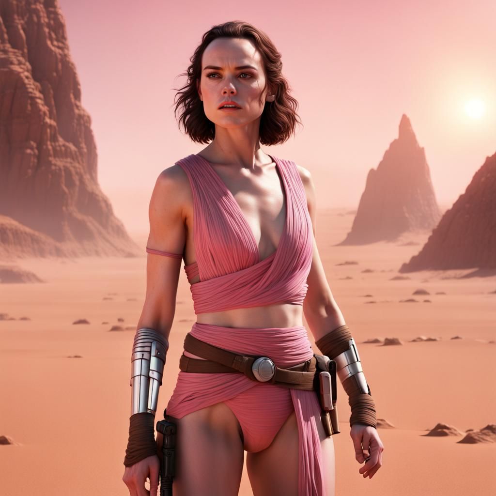 Daisy Ridley as Jedi in Pink Bikini on Jakku