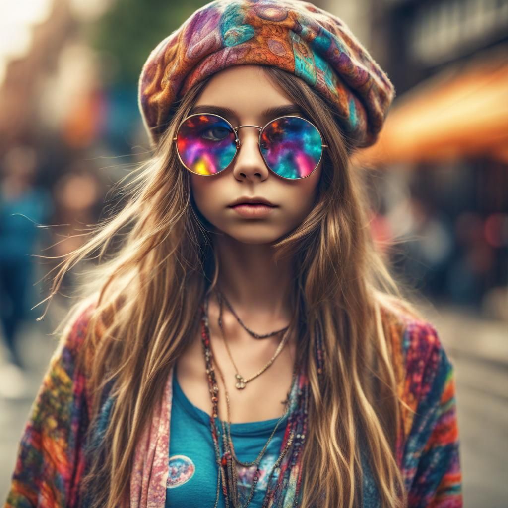Hippy Hop Fashion Girl in 4K HDR UHD